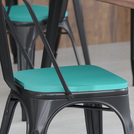 FLASH FURNITURE 4PK Mint Poly Resin Seats for Stools & Chairs, 4PK 4-JJ-SEA-PL01-MINT-GG